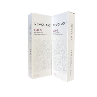 Chất làm đầy da Revolax với Axit Hyaluronic cho thời gian hiệu lực 6-12 tháng và hạn sử dụng 2 năm trong bao bì ống tiêm