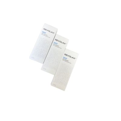 Chất làm đầy da Revolax với Axit Hyaluronic cho thời gian hiệu lực 6-12 tháng và hạn sử dụng 2 năm trong bao bì ống tiêm