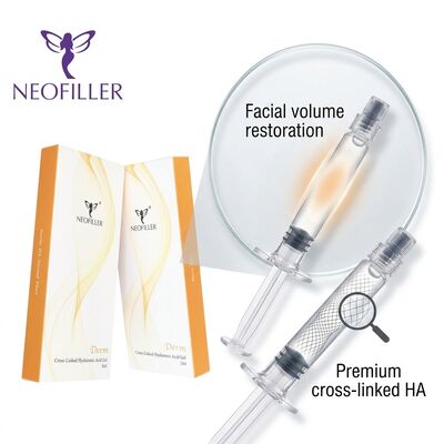 1 ml axit hyaluronic Dermal Filler Gel tiêm với thời gian hoạt động từ 8 đến 15 tháng và axit hyaluronic liên kết chéo tương thích sinh học