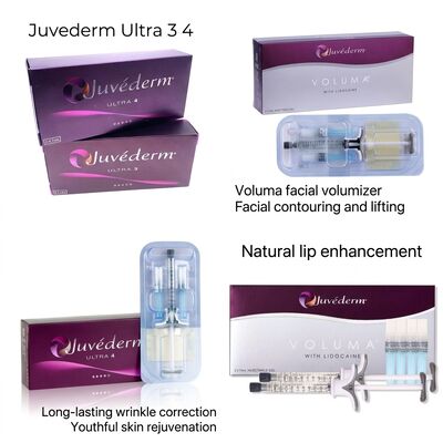 Cho đến 12-18 tháng Juvederm Dermal Filler 1ml 2 ống tiêm DHL UPS FEDEX Giải pháp làm đẹp khuôn mặt lâu dài