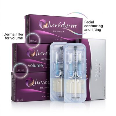 Cho đến 12-18 tháng Juvederm Dermal Filler 1ml 2 ống tiêm DHL UPS FEDEX Giải pháp làm đẹp khuôn mặt lâu dài