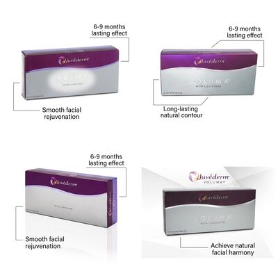 Cho đến 12-18 tháng Juvederm Dermal Filler 1ml 2 ống tiêm DHL UPS FEDEX Giải pháp làm đẹp khuôn mặt lâu dài