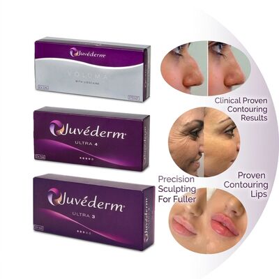 Gel Juvederm Dermal Filler 1ml Syringe Địa điểm tiêm khuôn mặt lý tưởng cho các thủ tục trẻ hóa khuôn mặt và khôi phục khối lượng