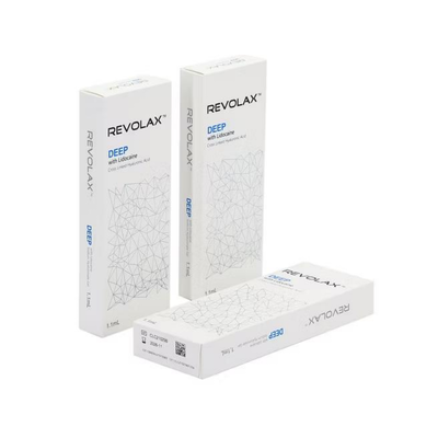 Tránh làm đông gel làm đầy da Revolax Fine Deep Sub Q với nồng độ 20 mg mỗi mL, dạng tiêm để làm đầy thể tích và điều trị nếp nhăn sâu trên khuôn mặt