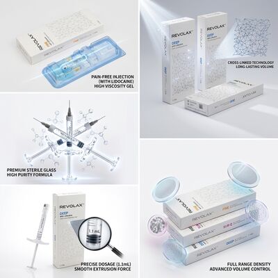 Revolax Fine Glabellar Filler Monophasic Hyaluronic Acid Dermal Filler 1.1ml để điều chỉnh đường nhăn
