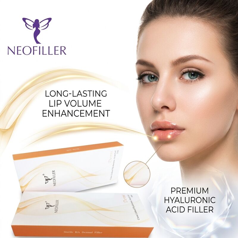 1 ml axit hyaluronic Dermal Filler Gel tiêm với thời gian hoạt động từ 8 đến 15 tháng và axit hyaluronic liên kết chéo tương thích sinh học