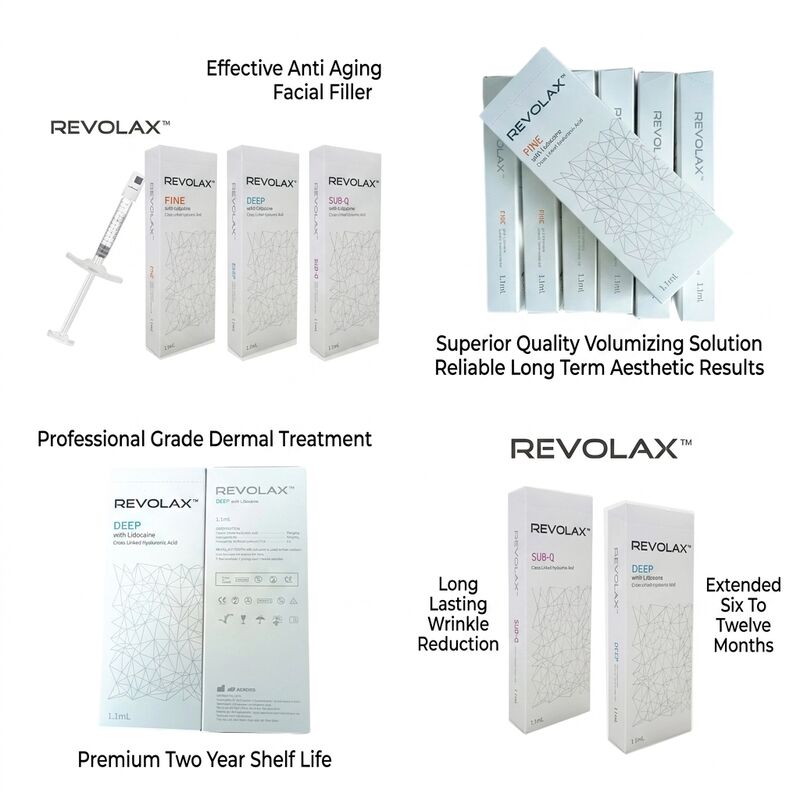 24mgml Revolax Dermal Filler Tiêm Độ sâu Trung đến sâu Dermis nồng độ 20 Mgml Giải pháp để tăng khối lượng khuôn mặt