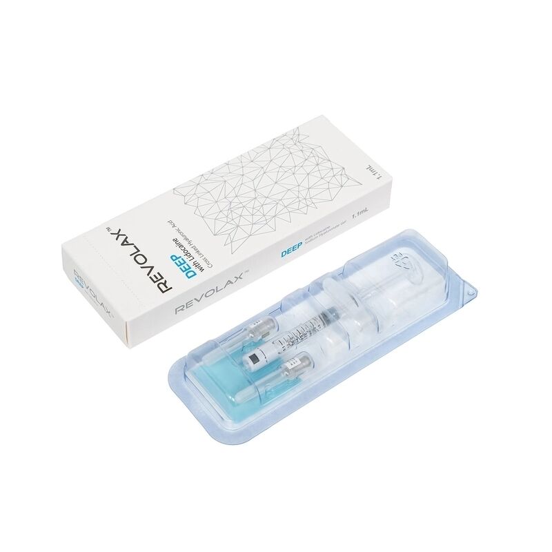 Hyaluronic Acid Revolax Dermal Filler Gel mịn màng và đàn hồi nhất quán mang lại sự tăng cường thể tích trên khuôn mặt và điều trị nếp nhăn
